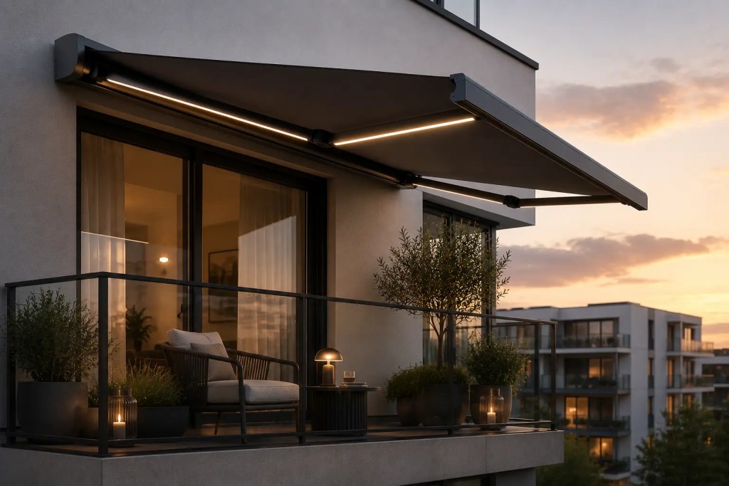 Terralux Select elektrisch zonnescherm van 3 bij 3 meter voor een compact terras of balkon